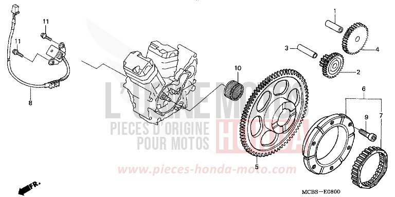 PULSE GENERATOR/ STARTING CLUTCH for Transalp 650 MUTE BLACK METALLIC (NH359) from 2002